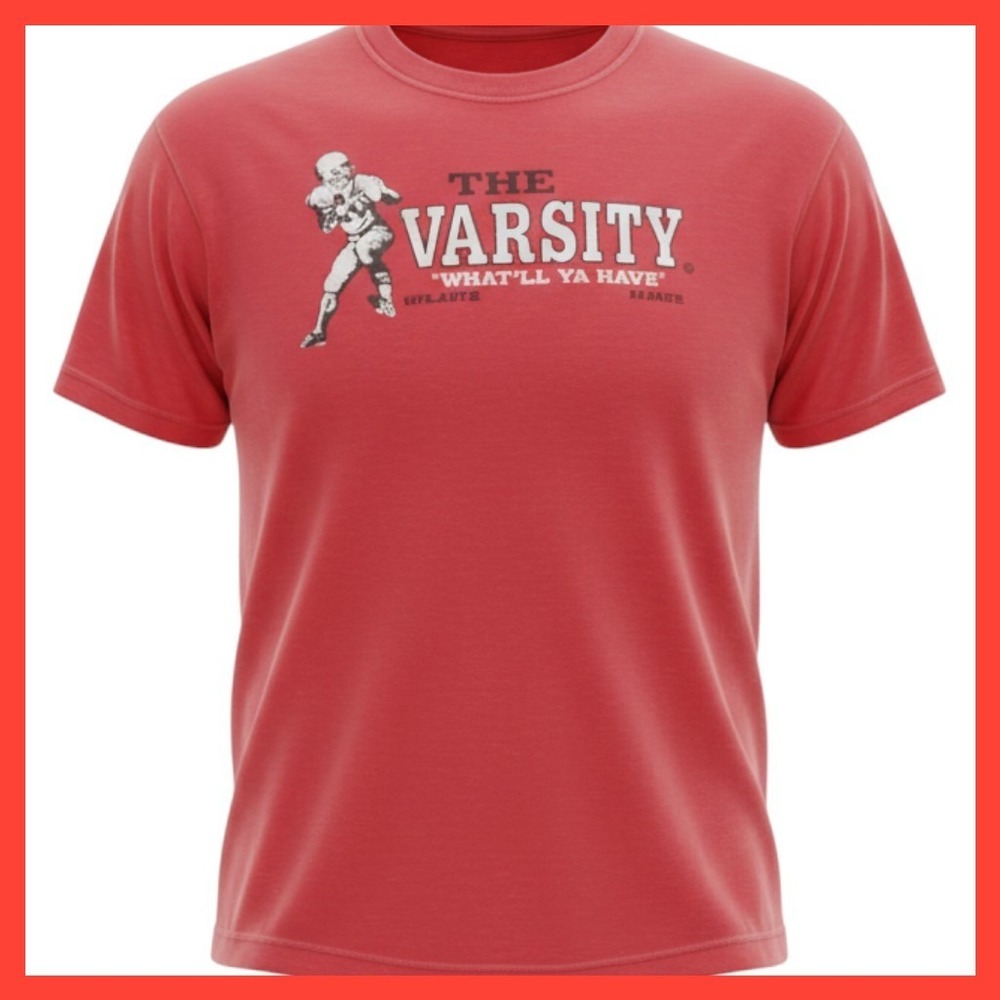 Gildan The Varsity Atlanta Whatll Ya Have Red Graphic T-Shirt XXL Mens Football